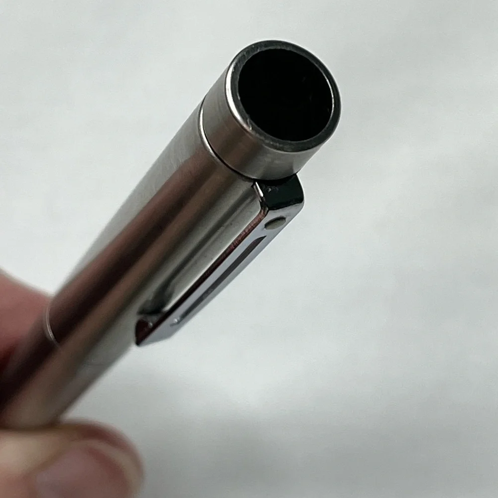 Vintage Sheaffer Targa Brushed Chrome Fountain Pen Steel Medium Nib